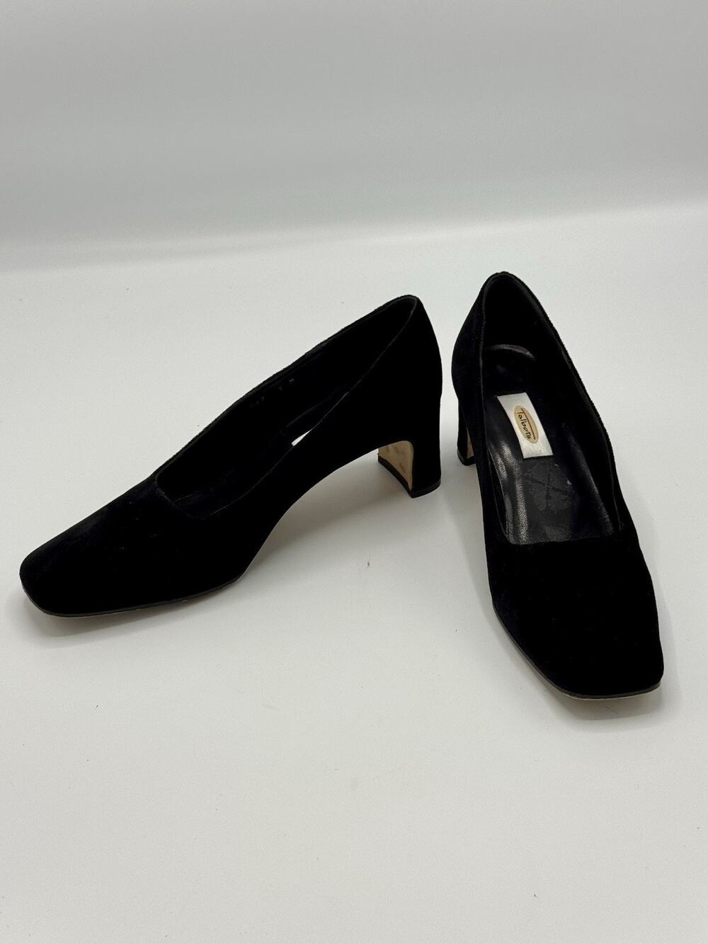 TALBOTS Velvet Heels Block Heel Square Toe US 9M Holiday Special Occasion